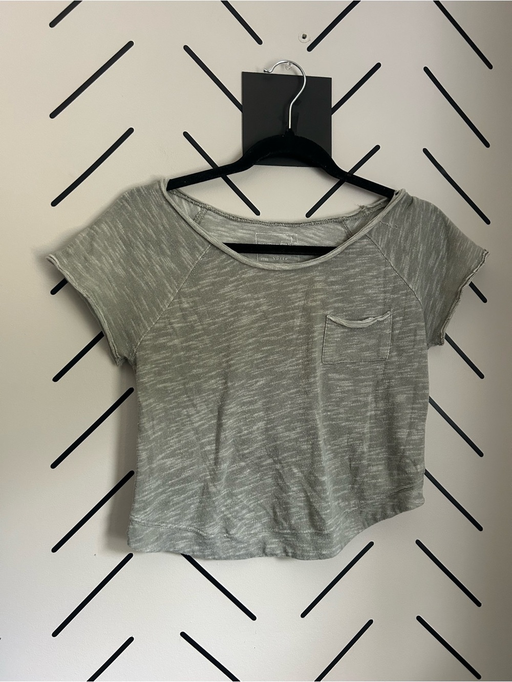 Free people we the free green burn out tee cropped top